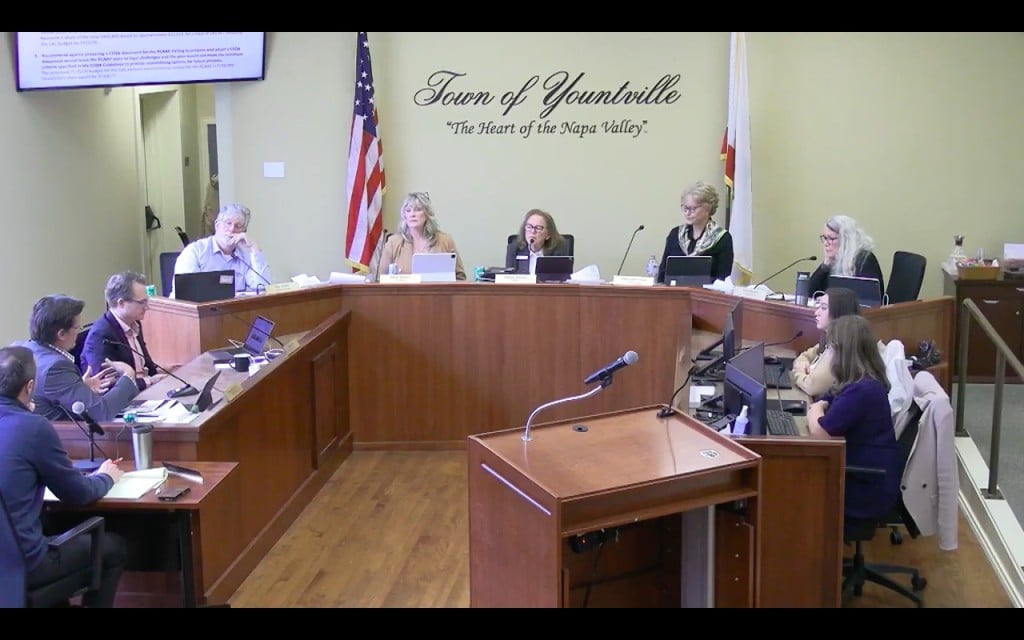 Yountville Town Council workshop meeting viewed via online media stream April 1, 2025 Lisa Adams Walter / Yountville Sun
