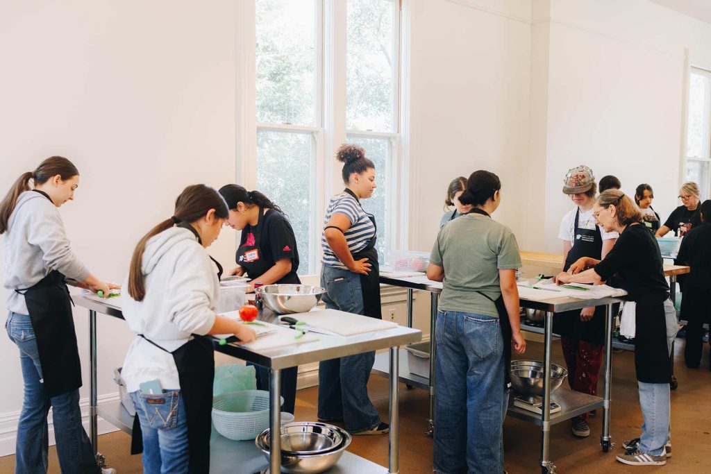 This summer, a free culinary experience for Napa County high school students was offered at the Discovery Campus, under the instruction of Chef Cinde Cromwell and Chef Tracy Bates. Participants learned essential kitchen skills, prepare da variety of meals, and got a real taste of a culinary career. Plus, they heard directly from some of Napa’s top chefs about what it takes to work in the heart of wine country’s food scene. Napa Valley Education Foundation, John Klycinski/Aperture Media & Design photo